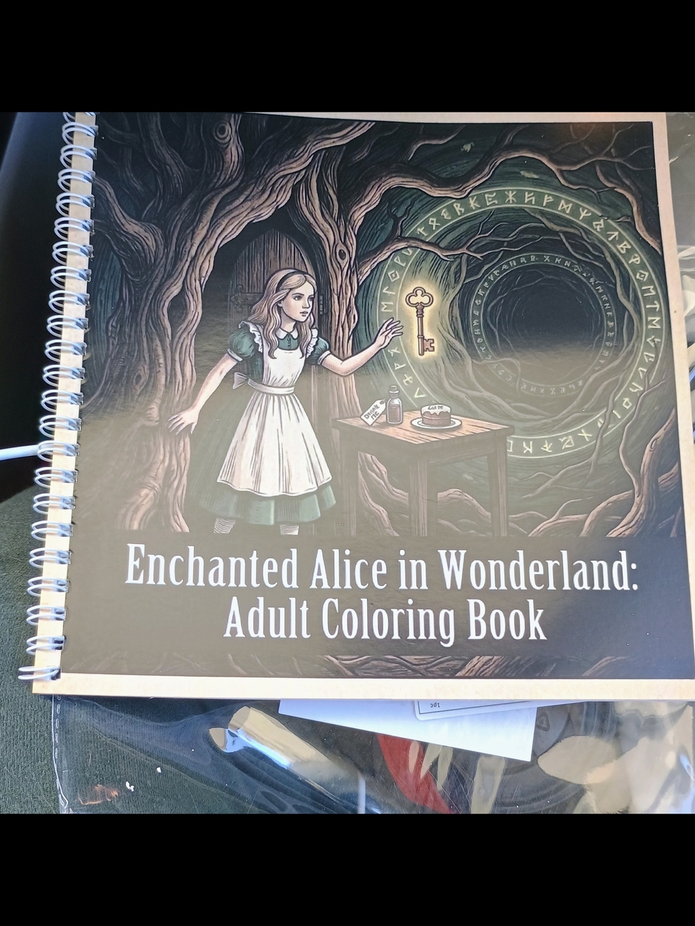 Enchanted Alice in Wonderland: Adult Coloring Book - Green Cover